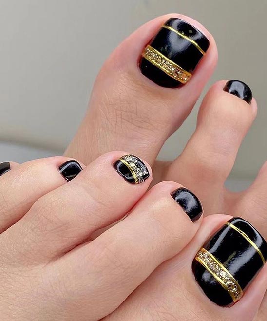 Black and White Toe Nail Design