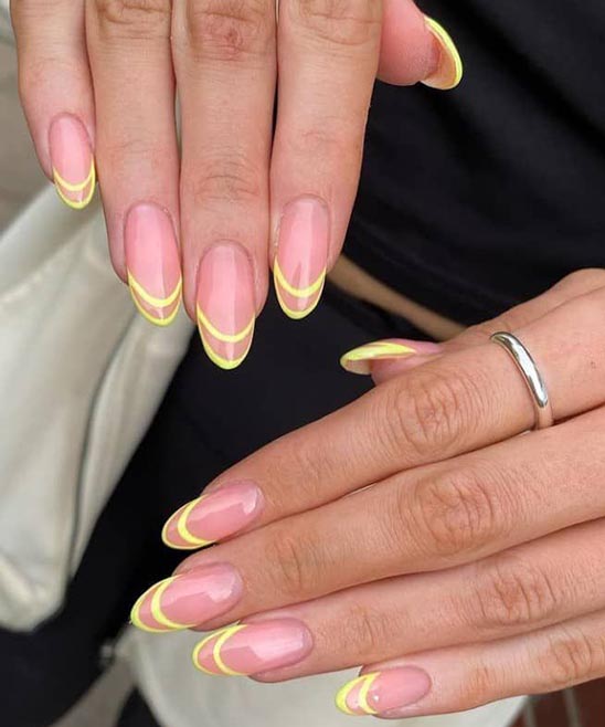 Black and Yellow French Tip Nails