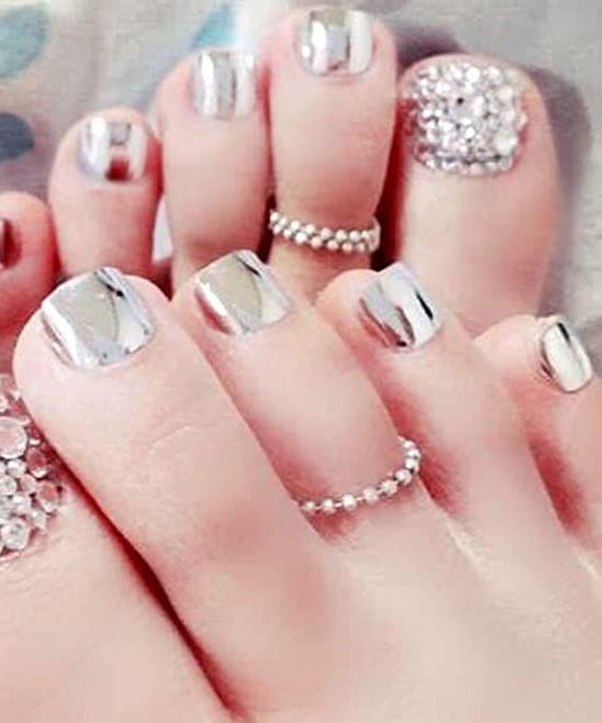 Bling Toe Nail Designs With Rhinestones
