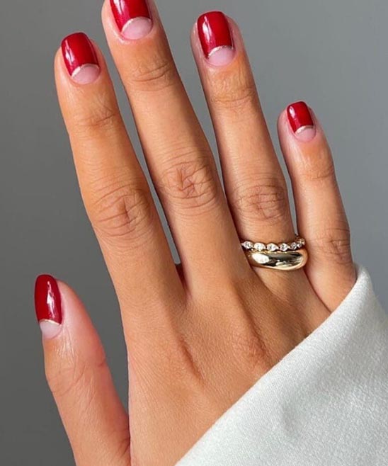 Blue Christmas French Tip Nails