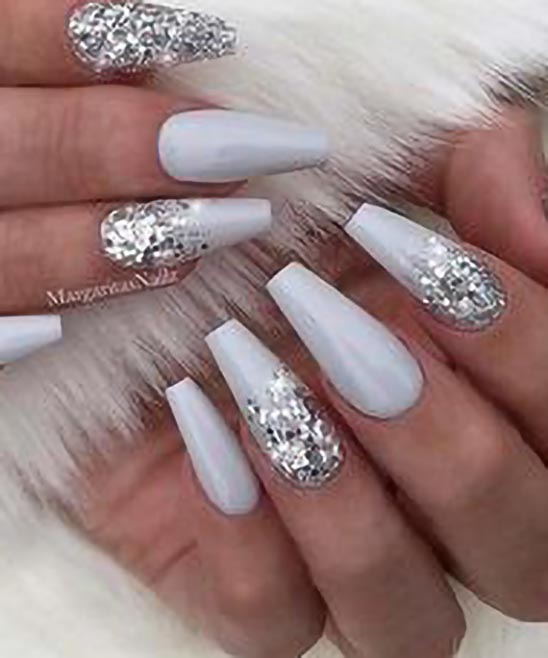 Blue Christmas French Tip Nails