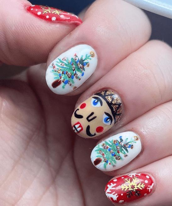 Blue Christmas Nail Art