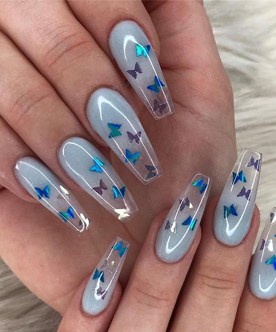 Blue Flower Nail Designs