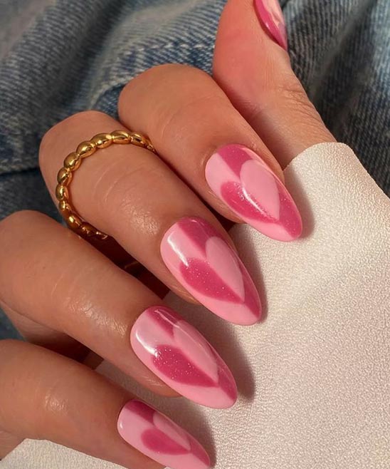 Blue Nails With Heart Design