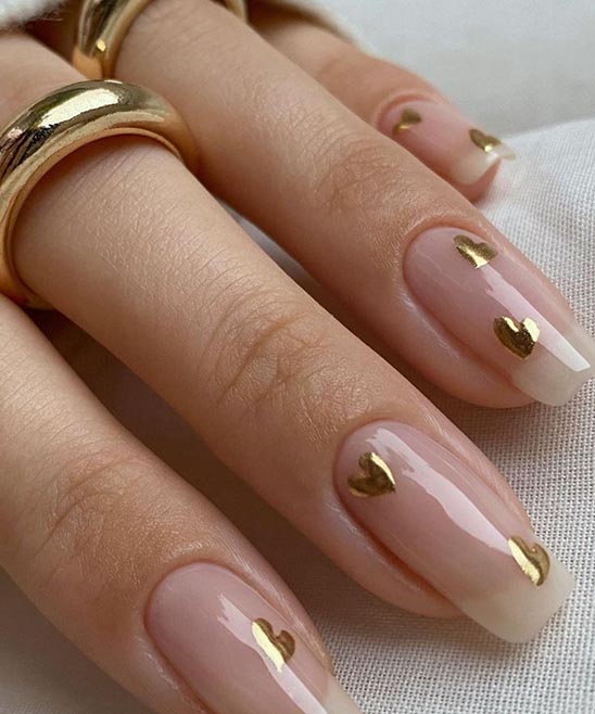 Blue Nails With Hearts