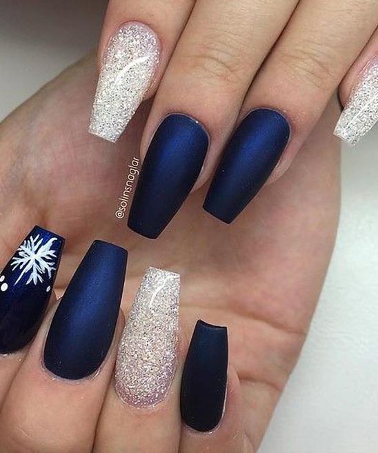 Blue Ombre Christmas Nails