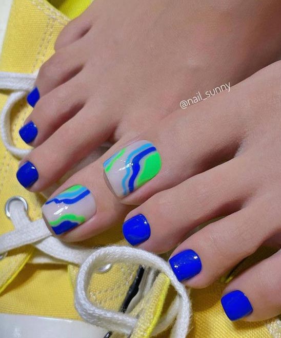Blue Toe Nails Design