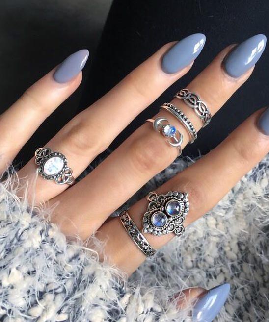 Blue Winter Nails