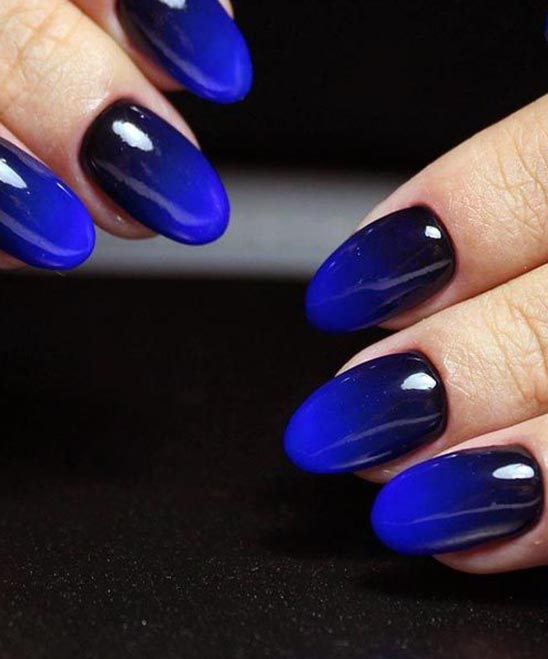 Blue and Black Nail Polish Designs