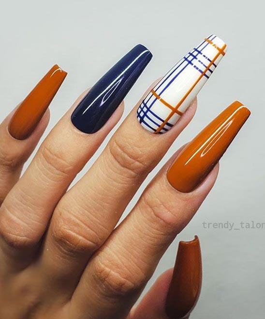 Blue and Gold Gel Nail Designs