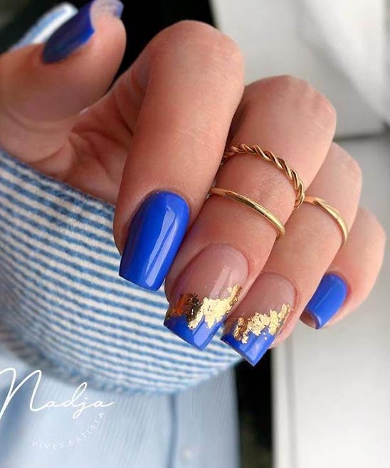 Blue and Gold Nail Ideas