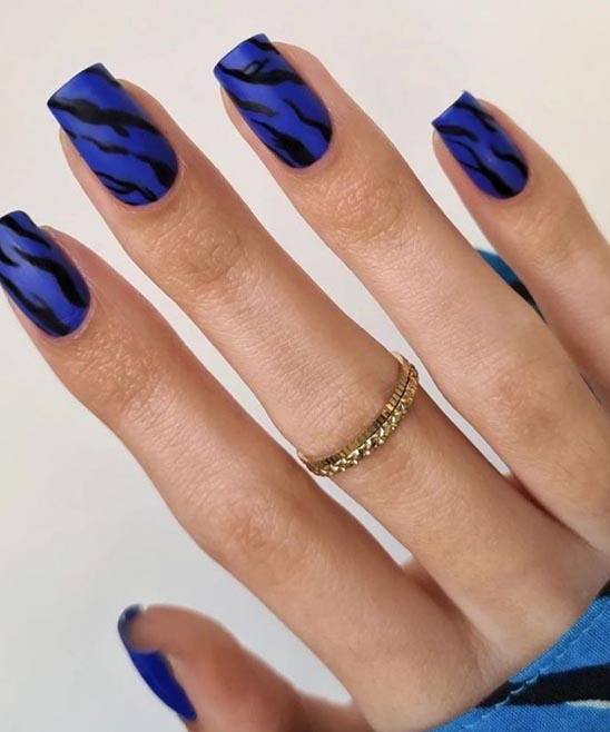 Blue and Gold Wedding Nails