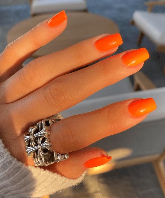 Blue and Orange Nails