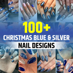 Blue and Silver Christmas Nails