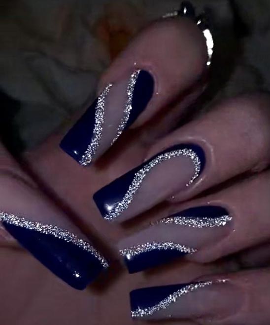 Blue and Silver Nails Designs