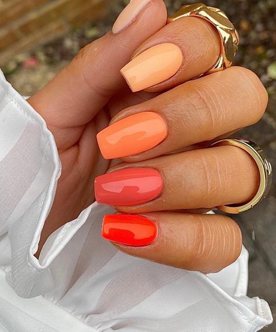 Bright Orange Almond Nails