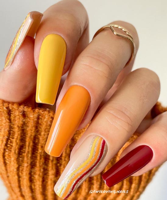 Bright Orange Summer Nails