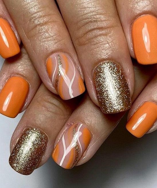 Bright Orange Summer Nails