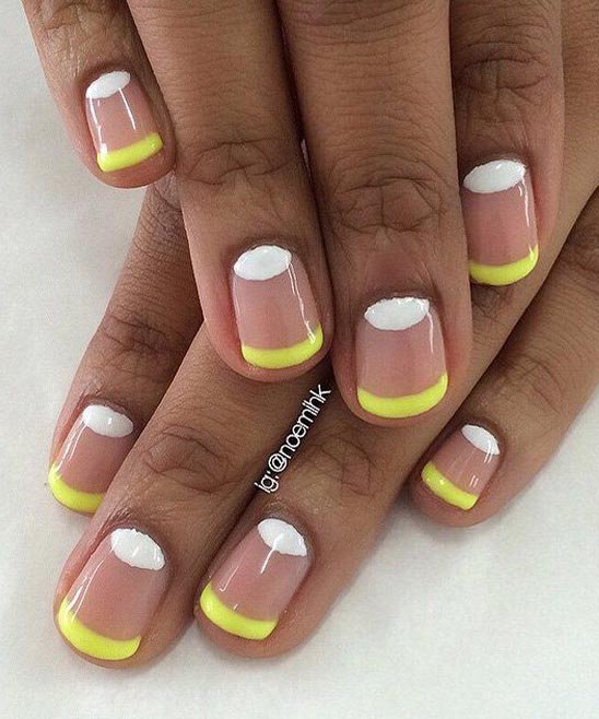 Bright Yellow French Tip Nails