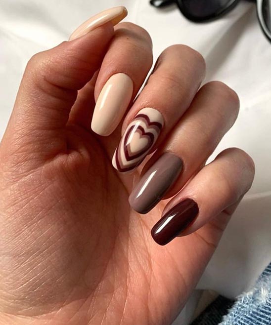 Brown Coffin Nails Designs