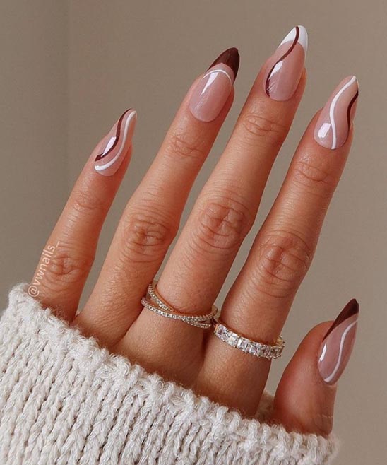 Brown Nail Designs Coffin