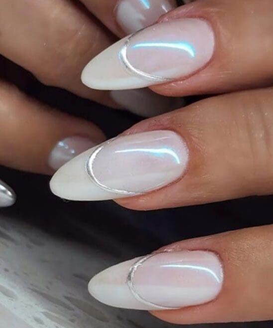 Brown Nails With White Outline