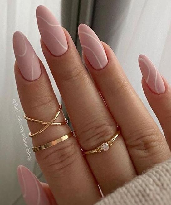 Brown Pink and White Nails