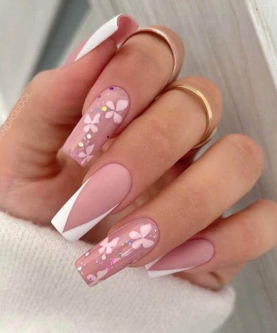 Brown and Pink Nail Design