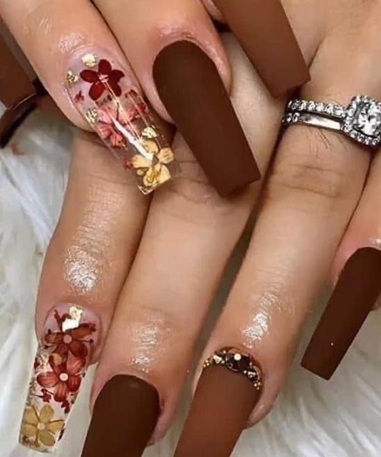 Brown and Pink Nail Designs