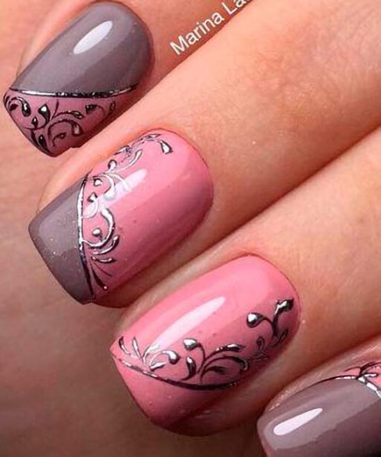 Brown and Pink Nail Ideas
