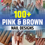 Brown and Pink Nails
