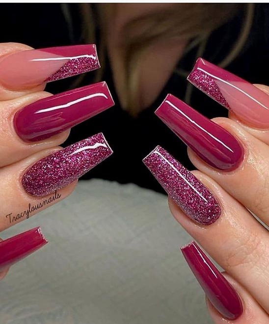 50+ Coffin Burgundy Nail Designs (2023) TailoringinHindi