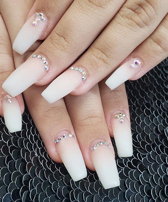 Burgundy Nails With Rhinestones