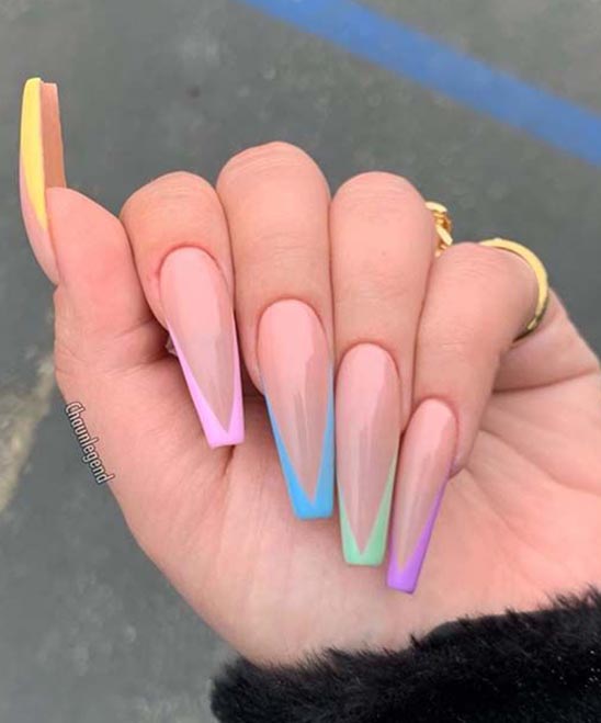 Burgundy and Gold Coffin Shaped Nail Designs