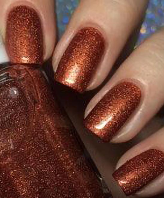 Burnt Orange Chrome Nails