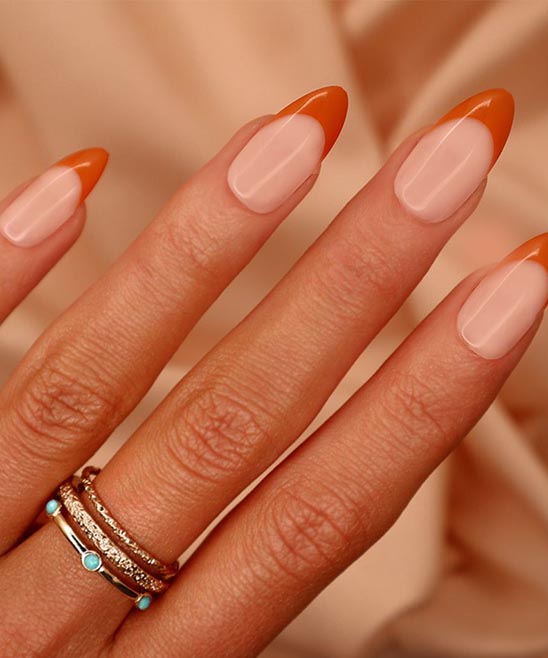 Burnt Orange Dip Nails