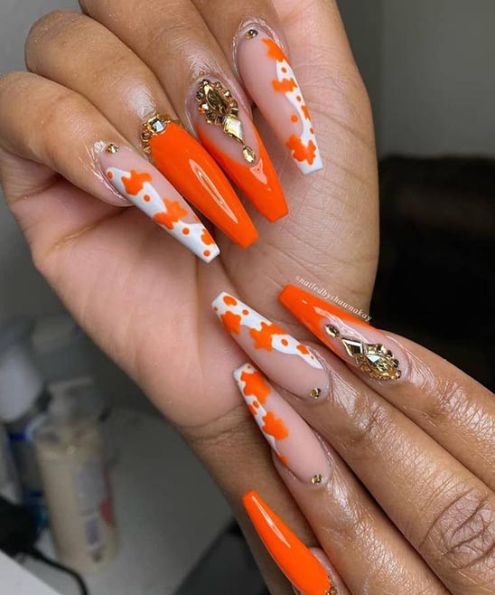 Burnt Orange French Tip Nails