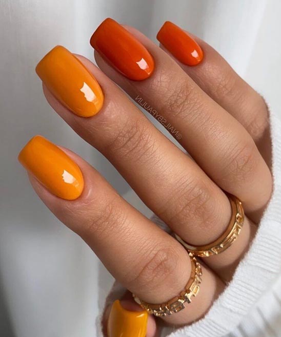 Burnt Orange Halloween Nails