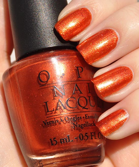 Burnt Orange Nails Design