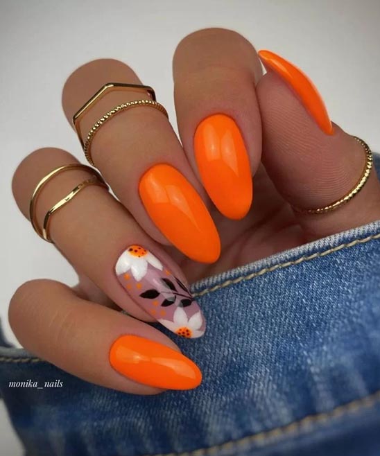 Burnt Orange Nails Design