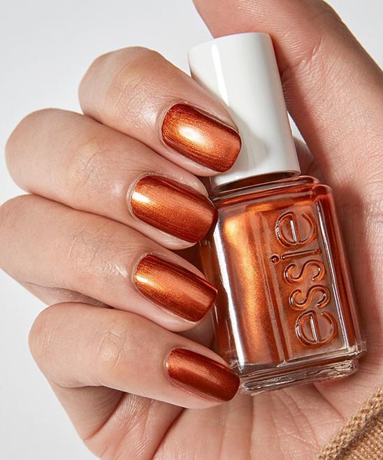 Burnt Orange Nails Short