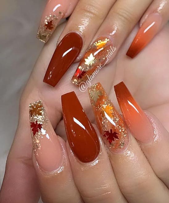 Burnt Orange Short Nails