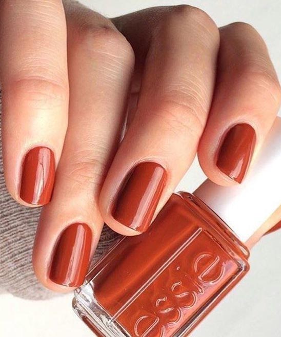 Burnt Orange and Gold Nails