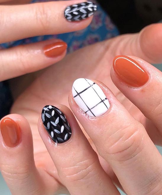 Burnt Orange and Nude Nails