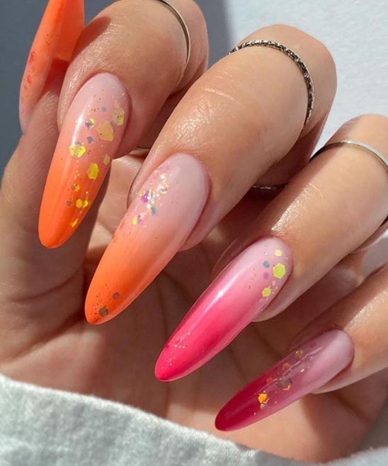 Burnt Orange and Olive Green Nails