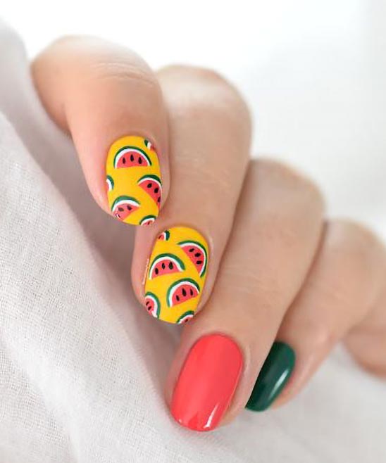 Chanel Watermelon Nail