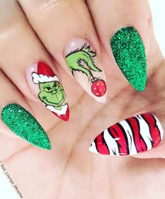 Christmas Acrylic Nails Grinch