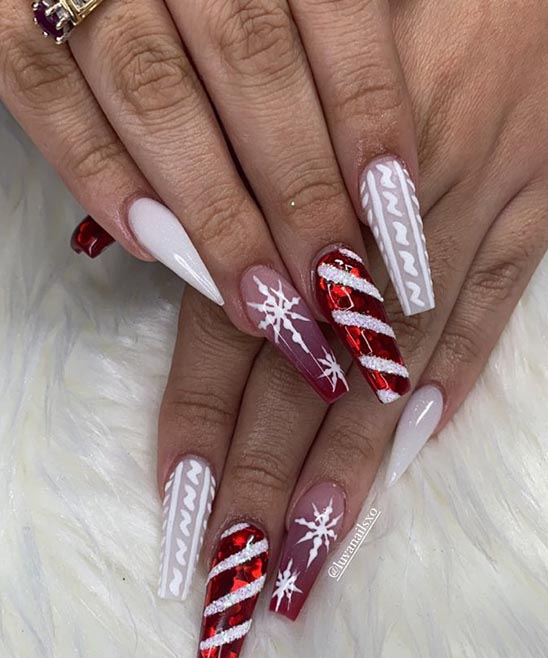 Christmas Coffin Nails Designs