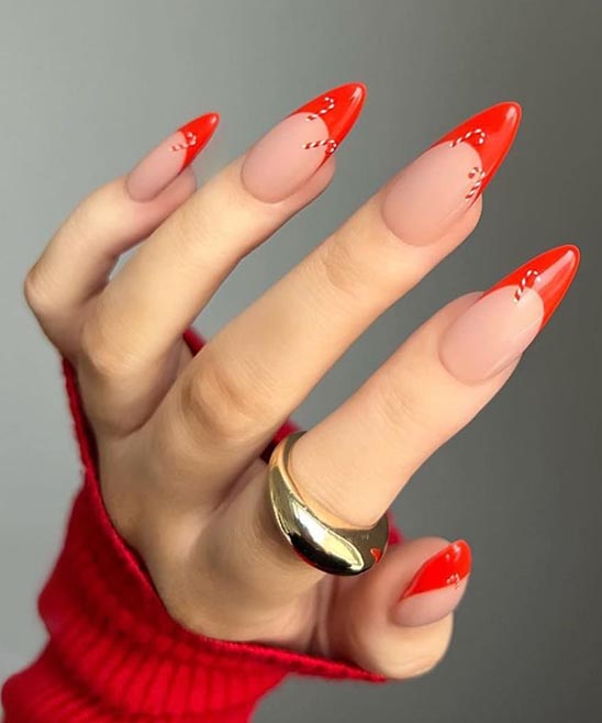 Christmas French Acrylic Nails