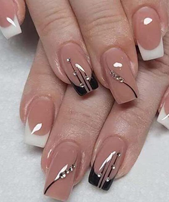 Christmas French Manicure Nails